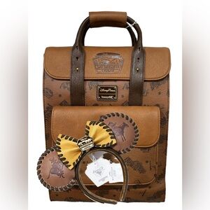 Loungefly Disney Parks Wilderness Lodge Backpack & Minnie Mouse Ears Bundle